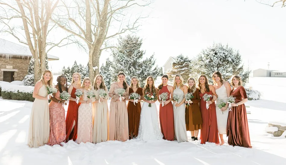 Gallery image of bride with bridesmaids