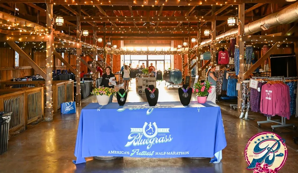 Corporate event setup in Barrel Barn